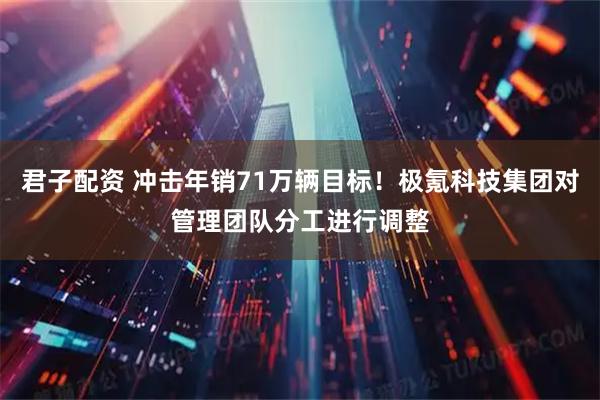 君子配资 冲击年销71万辆目标！极氪科技集团对管理团队分工进行调整
