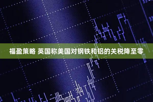 福盈策略 英国称美国对钢铁和铝的关税降至零