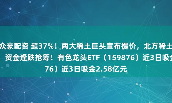 众豪配资 超37%！两大稀土巨头宣布提价，北方稀土领涨超7%！资金逢跌抢筹！有色龙头ETF（159876）近3日吸金2.58亿元
