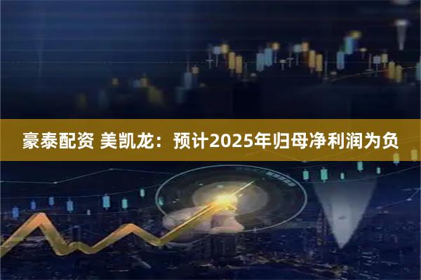 豪泰配资 美凯龙：预计2025年归母净利润为负