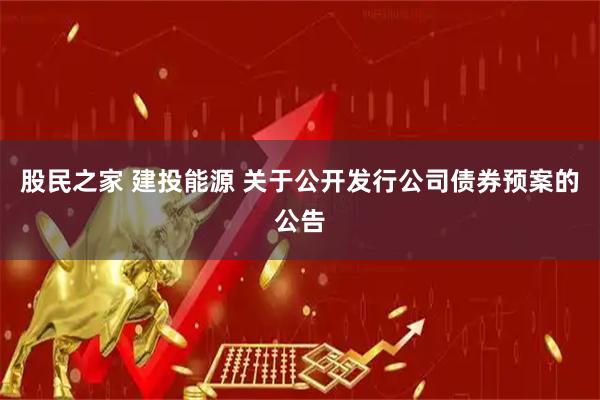 股民之家 建投能源 关于公开发行公司债券预案的公告